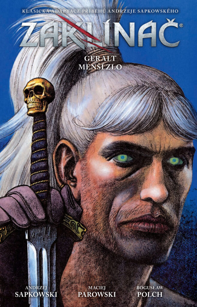 Obálka komiksu Zaklínač: Geralt / Menší zlo od Crew Comics s Geraltom z Rivie podľa poviedok Andrzeja Sapkowského